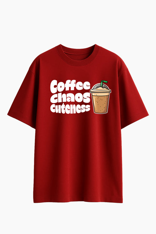 Coffee Chaos Cuteness - Oversized t-shirt
